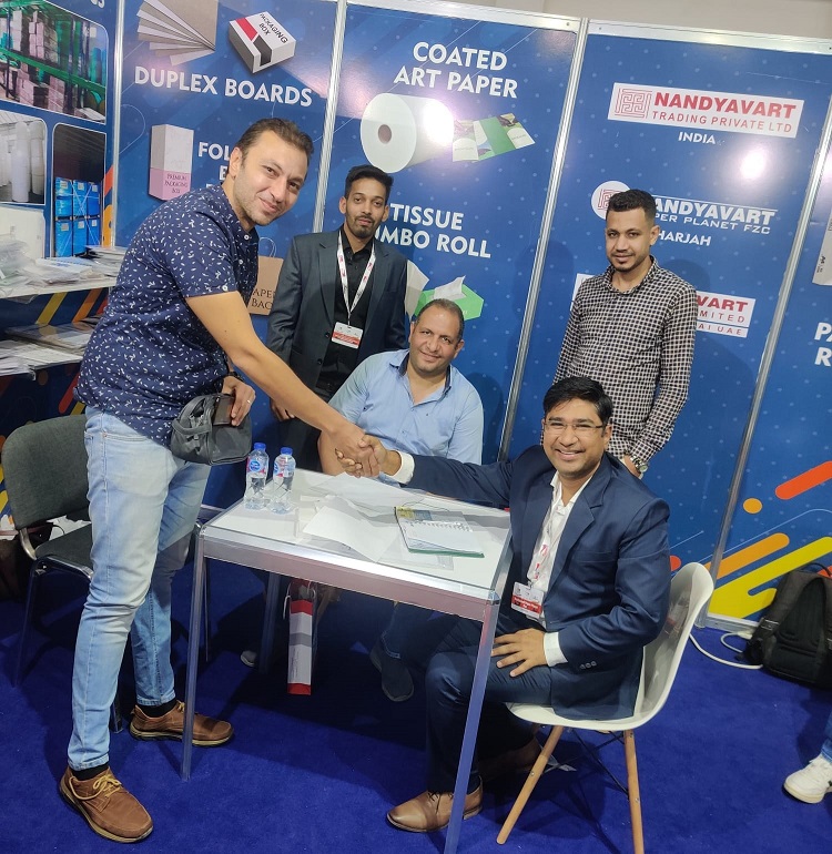 Photo of Nandyavart Group showcasing innovative paper solutions at Paper Me 2023
